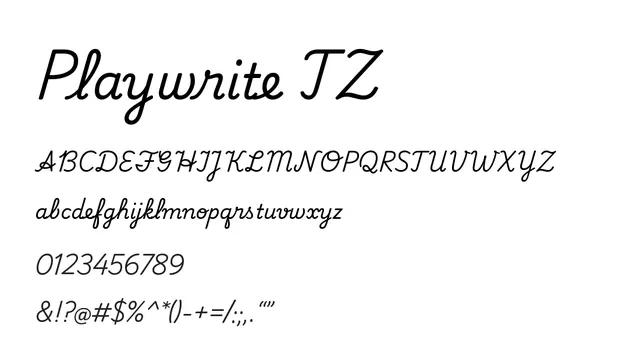 Playwrite TZ, elegant, flowing