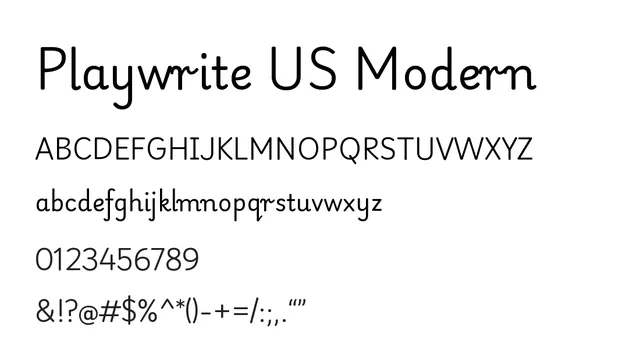 Playwrite US Modern, modern, geometric