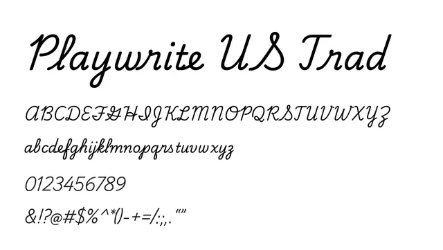 Playwrite US Trad, elegant, warm