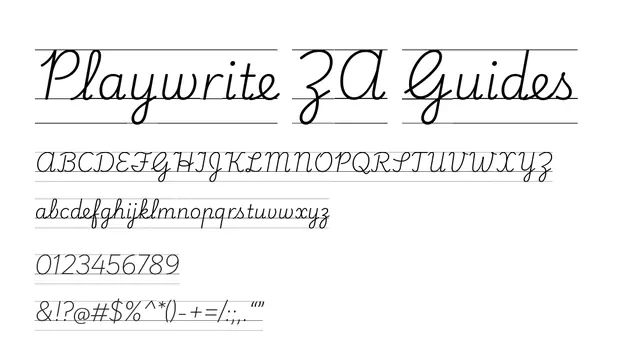 Playwrite ZA Guides, elegant, structured