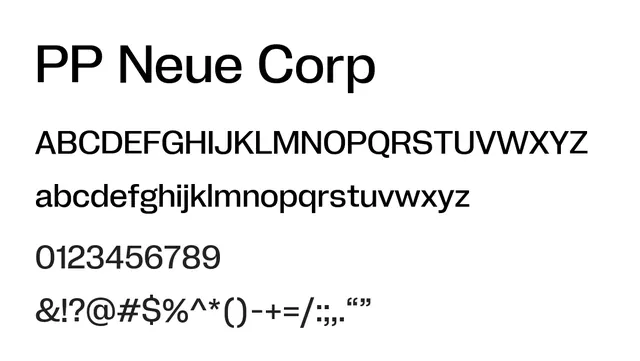 PP Neue Corp, bold, industrial