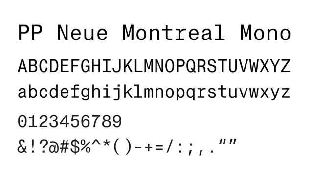 PP Neue Montreal Mono, technical, modern