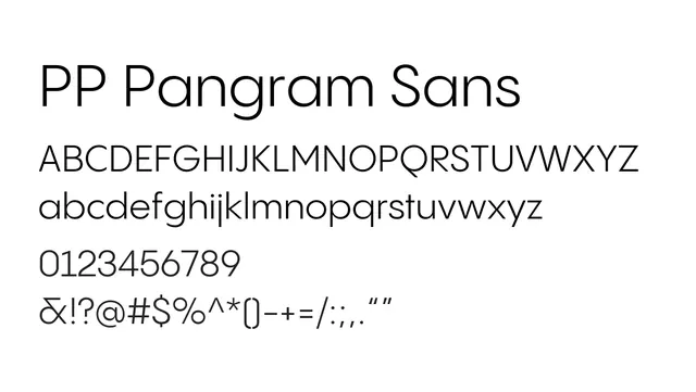 PP Pangram Sans, modern, neutral