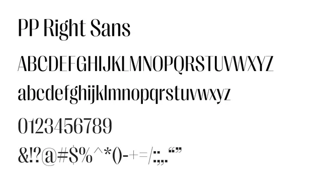 PP Right Sans, elegant, refined