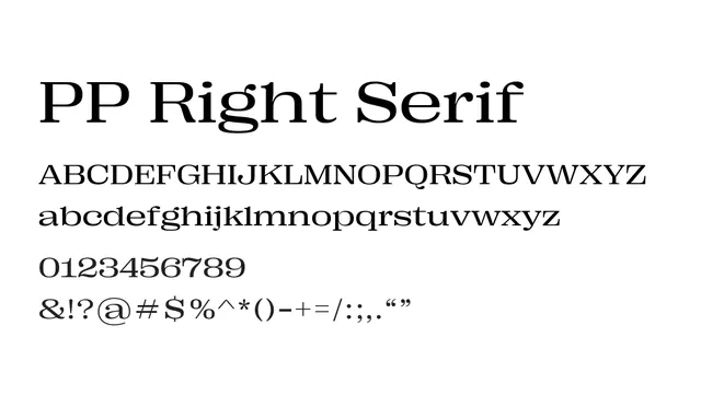PP Right Serif, elegant, contemporary
