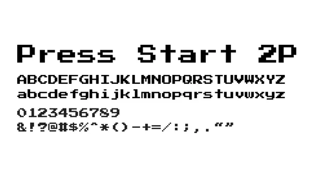 Press Start 2P, retro, pixelated