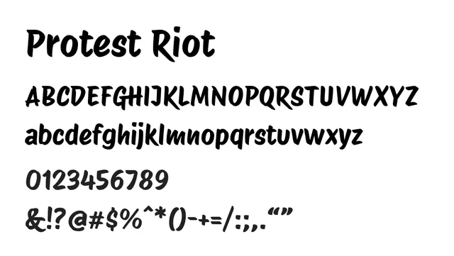 Protest Riot, italic, dynamic