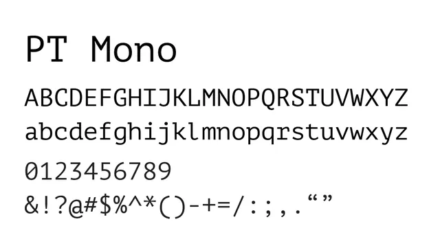 PT Mono, technical, neutral