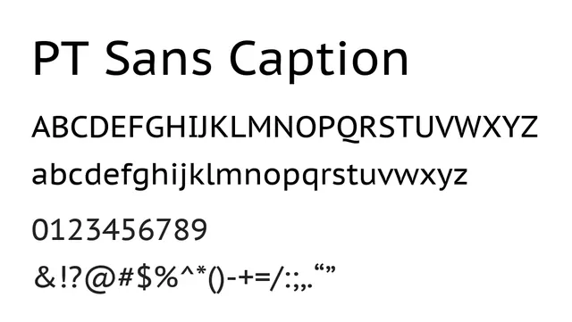 PT Sans Caption, clean, technical