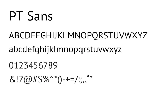 PT Sans, modern, clean