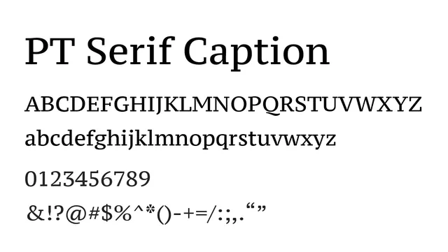 PT Serif Caption, elegant, classic