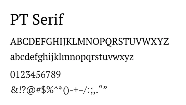 PT Serif, elegant, classic