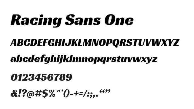 Racing Sans One, bold, energetic