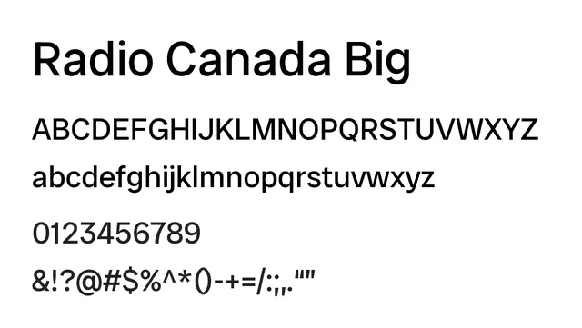 Radio Canada Big, modern, geometric