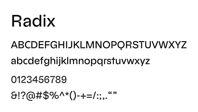 Radix, modern, clean