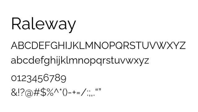 Raleway, elegant, light