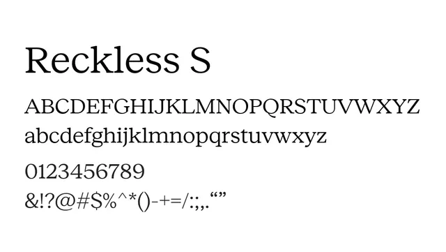 Reckless S, elegant, classic