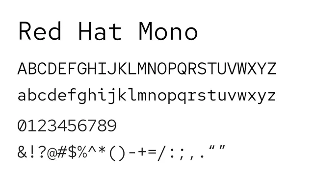 Red Hat Mono, technical, clean