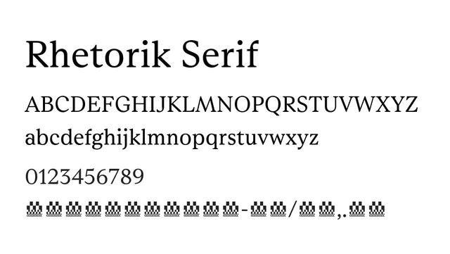 Rhetorik Serif, modern, refined