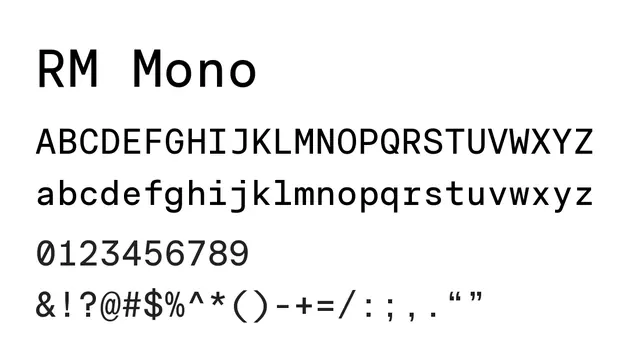 RM Mono, modern, clean