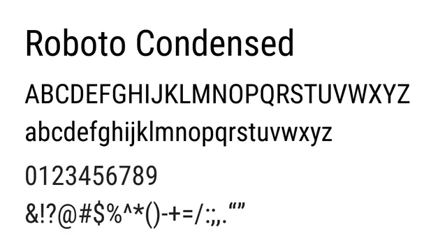 Roboto Condensed, modern, clean