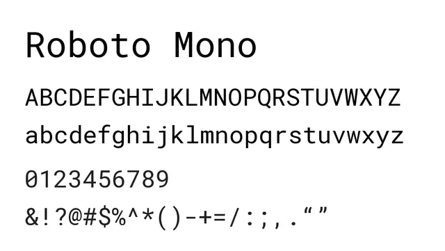 Roboto Mono, modern, technical