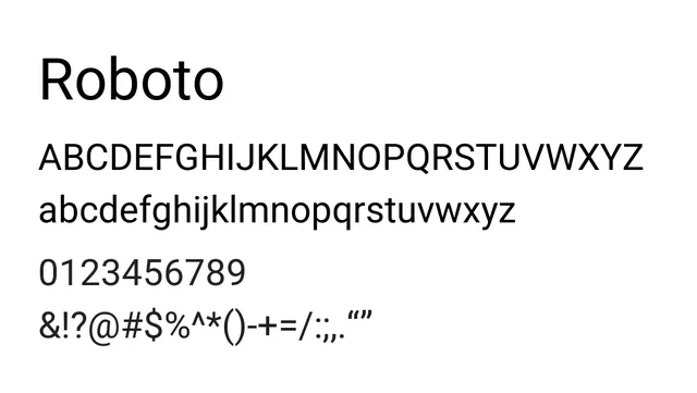 Roboto, modern, clean