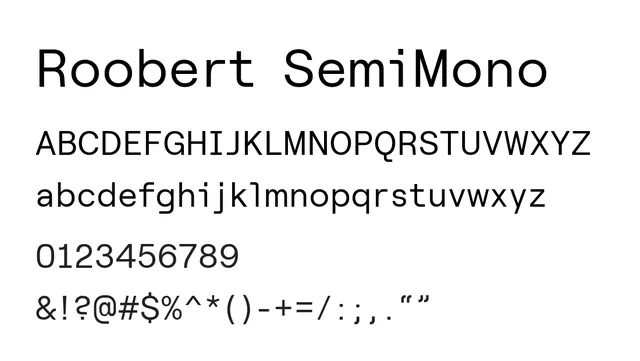 Roobert SemiMono, modern, technical