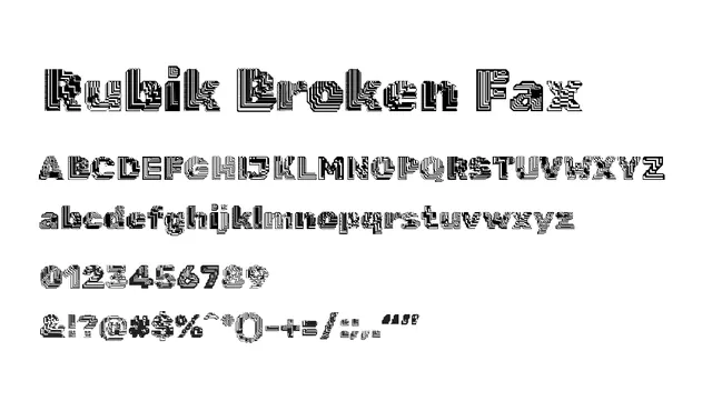 Rubik Broken Fax, distressed, technical