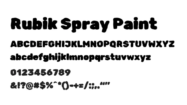 Rubik Spray Paint, bold, aggressive