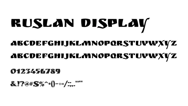 Ruslan Display, bold, experimental