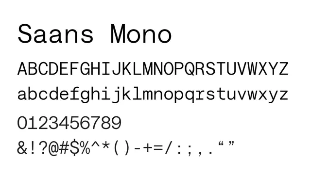 Saans Mono, technical, clean