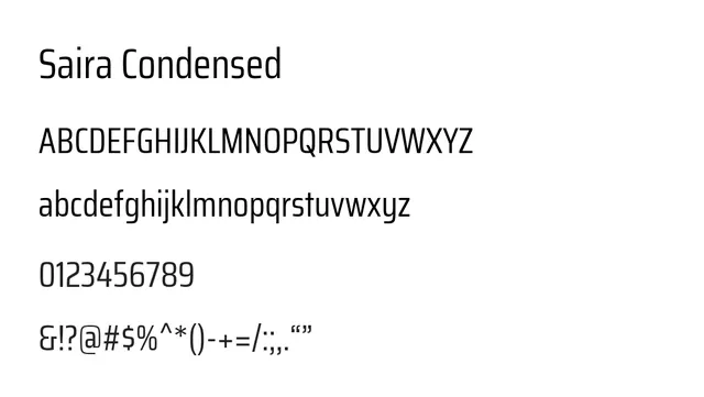 Saira Condensed, modern, clean