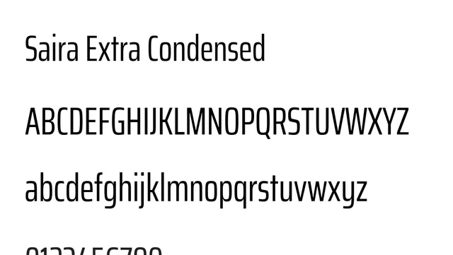 Saira Extra Condensed, modern, clean