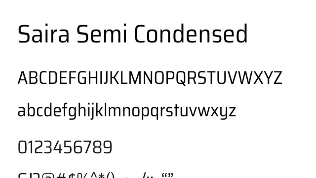 Saira Semi Condensed, modern, clean