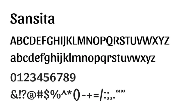 Sansita, bold, geometric