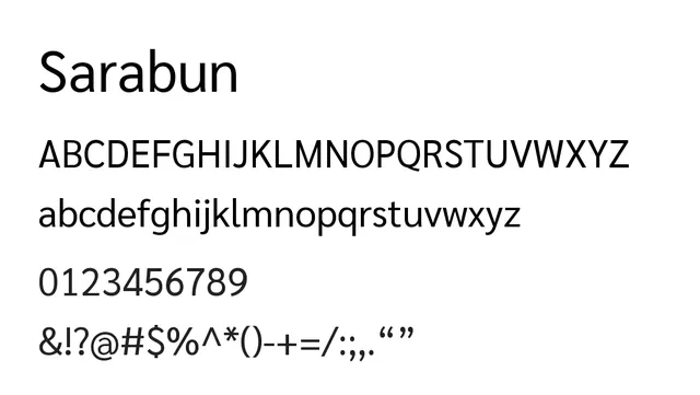 Sarabun, neutral, clean
