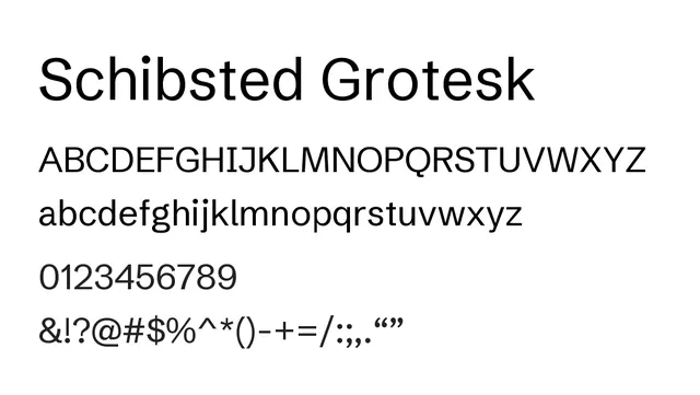 Schibsted Grotesk, modern, minimalist