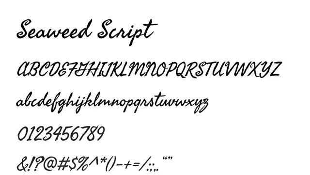Seaweed Script, elegant, organic