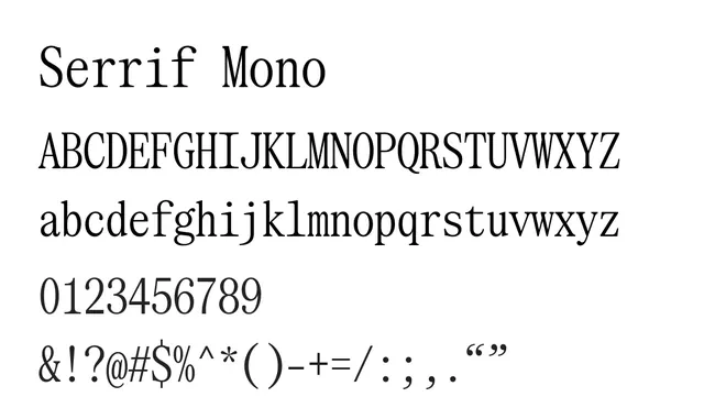 Serrif Mono, clean, modern