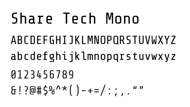 Share Tech Mono, geometric, technical