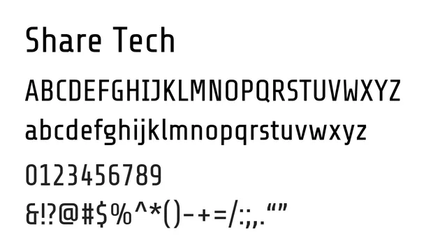 Share Tech, geometric, clean