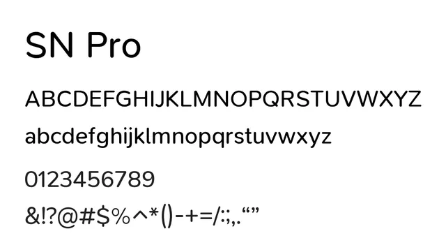 SN Pro, modern, minimal