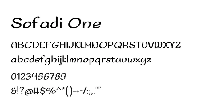 Sofadi One, elegant, italic