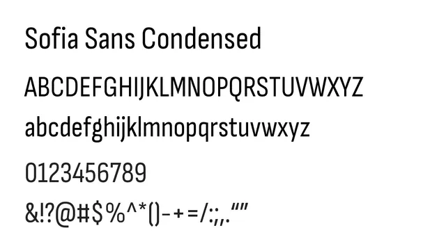 Sofia Sans Condensed, modern, clean