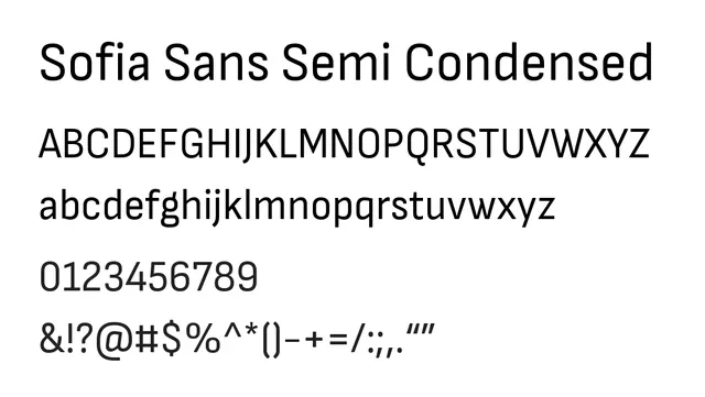 Sofia Sans Semi Condensed, modern, clean