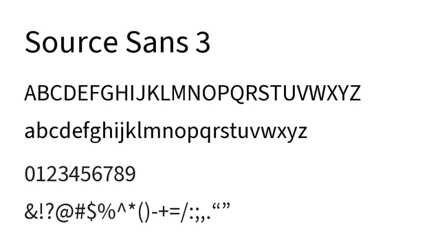 Source Sans 3, modern, clean