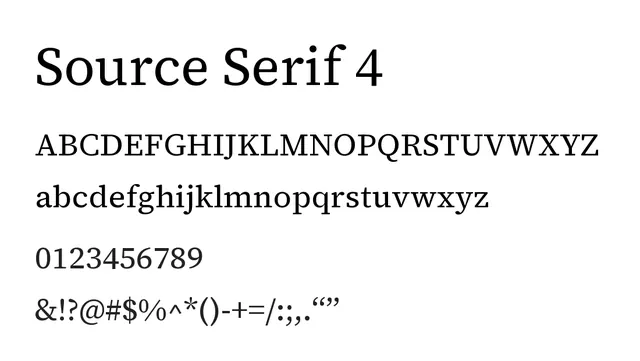 Source Serif 4, elegant, modern