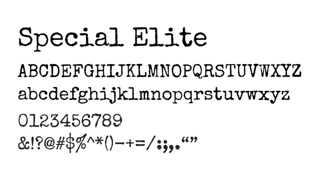Special Elite, distinctive, handwritten