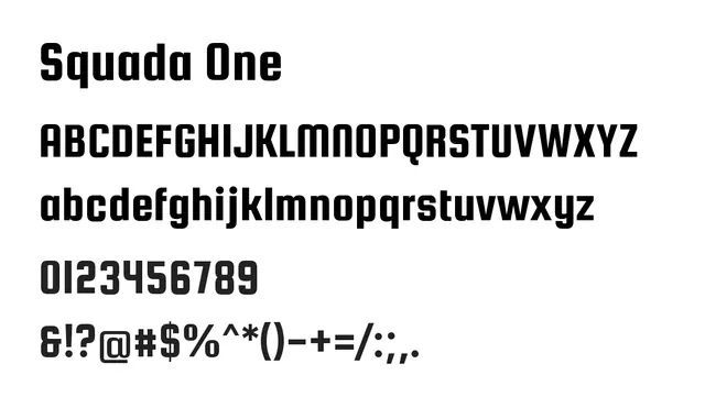 Squada One, bold, modern
